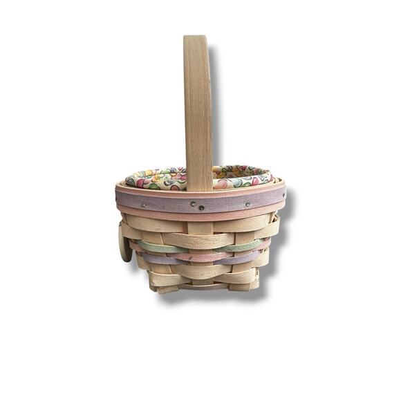 Longaberger 2000 Small Easter Jelly Beans Whitewashed w/ Liner Protector Tie On - Picture 5 of 8